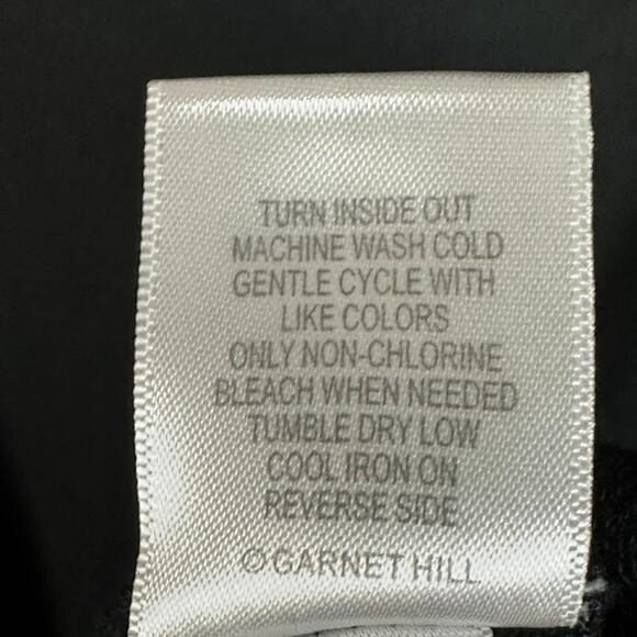 Garnet Hill Dress Womens Medium Black Embroidered Beachy Boho Preppy Comfort - Picture 7 of 14